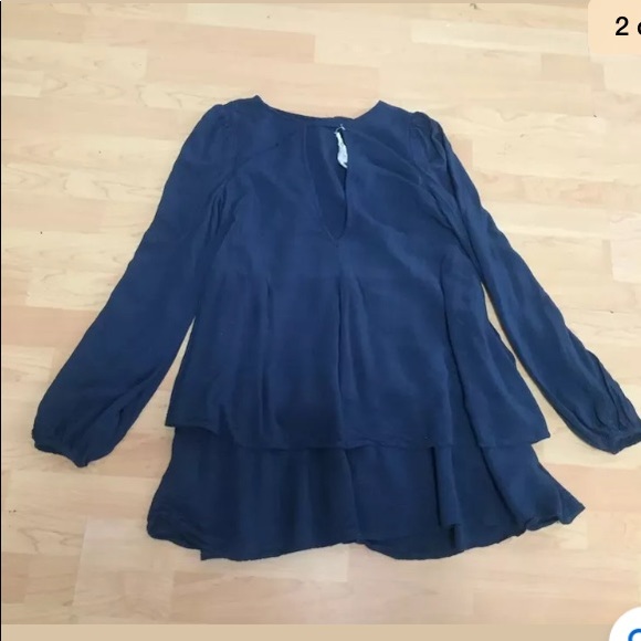 Free People navy blue layered long sleeve top XS - Picture 2 of 3